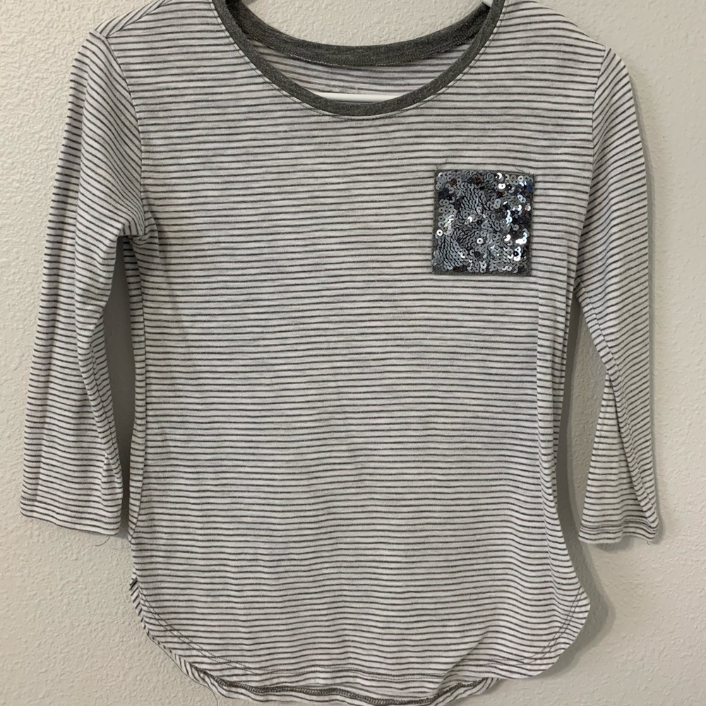 (SOLD) *Justice* Stripped Sequence Shirt
